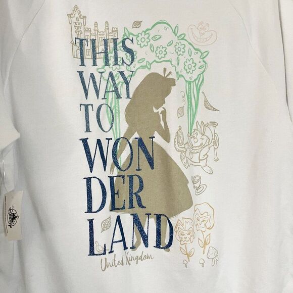 Disney Parks Epcot UK Pavilion Alice in Wonderland Zip Hoodie NWT Medium - Picture 6 of 11